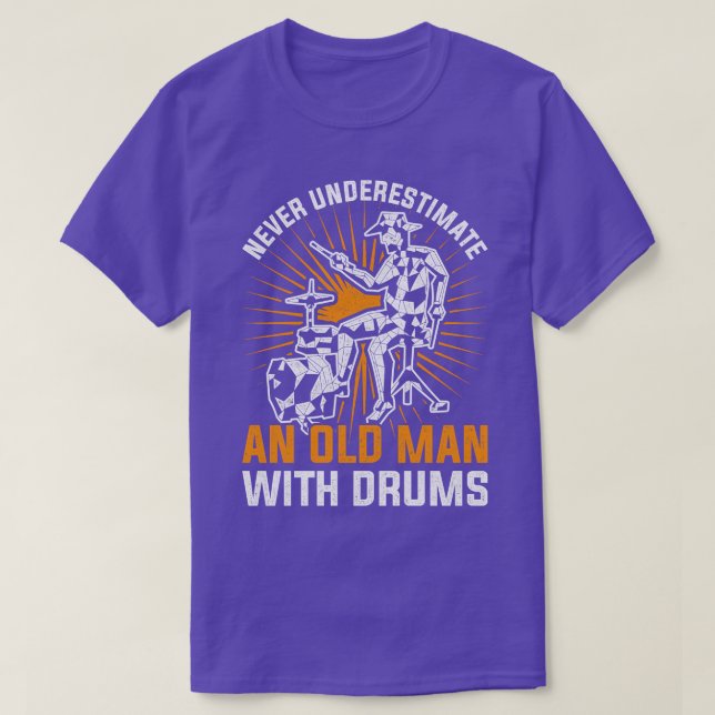 Drums Musician Retirement Gift Old Man Drummer T-Shirt (Design Front)