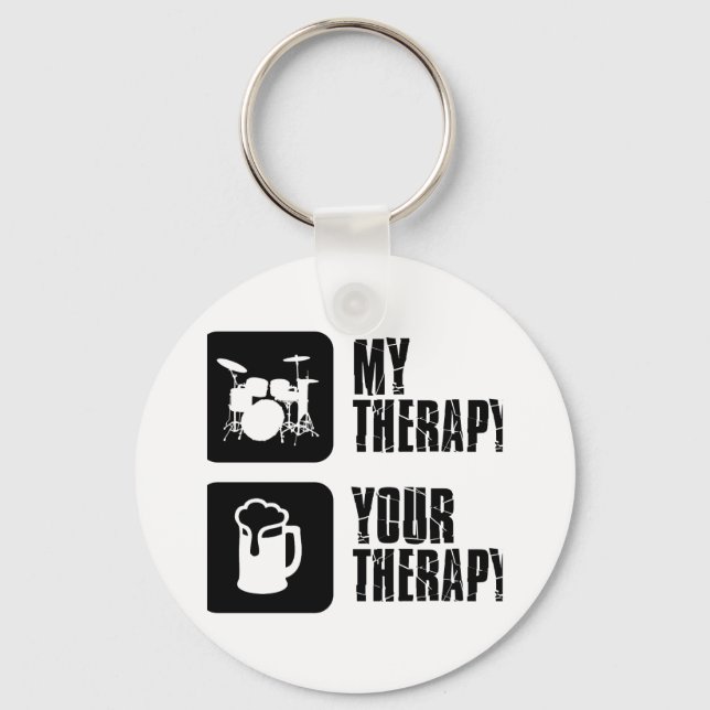Drums my therapy key ring (Front)