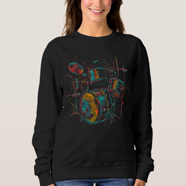 Drums Pop Drummer Design Sweatshirt (Front)
