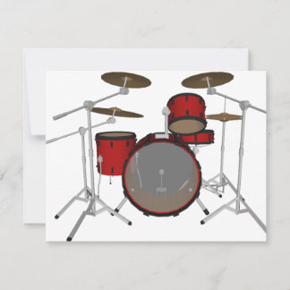 Drums: Red Drum Kit: 3D Model: