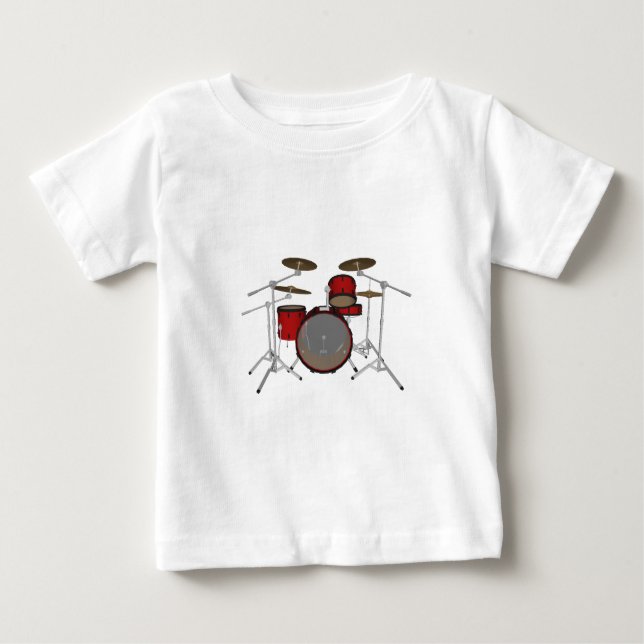 Drums: Red Drum Kit: 3D Model: Baby T-Shirt (Front)