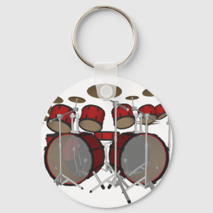 Drums: Red Drum Kit: 3D Model: Key Ring