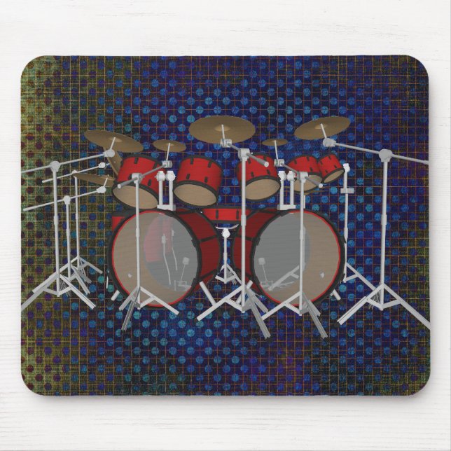 Drums: Red Drum Kit: 3D Model: Mousepad (Front)