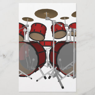 Drums: Red Drum Kit: 3D Model: Stationery