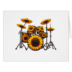 Drums Sunflower Flower Musician Music Floral