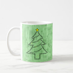Drums Text Christmas Tree Coffee Mug