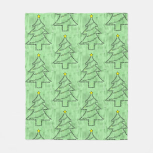 Drums Text Christmas Tree Fleece Blanket