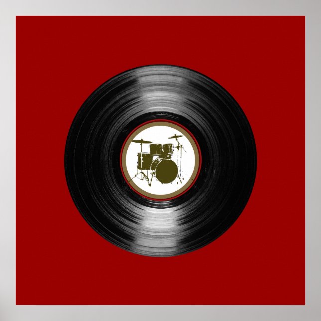 drums vinyl record for walls poster (Front)