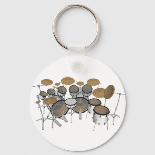 Drums: White Drum Kit: 3D Model: Key Ring