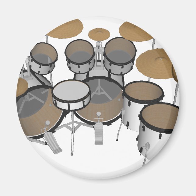 Drums: White Drum Kit: 3D Model: Magnet (Front)