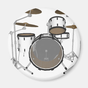 Drums: White Drum Kit: 3D Model: Magnet
