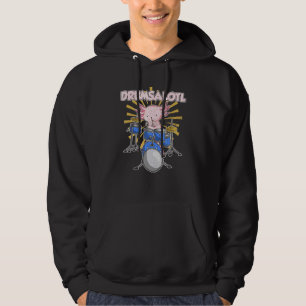 Drumsalotl Mexican Amphibian Drums Animal Drummer  Hoodie