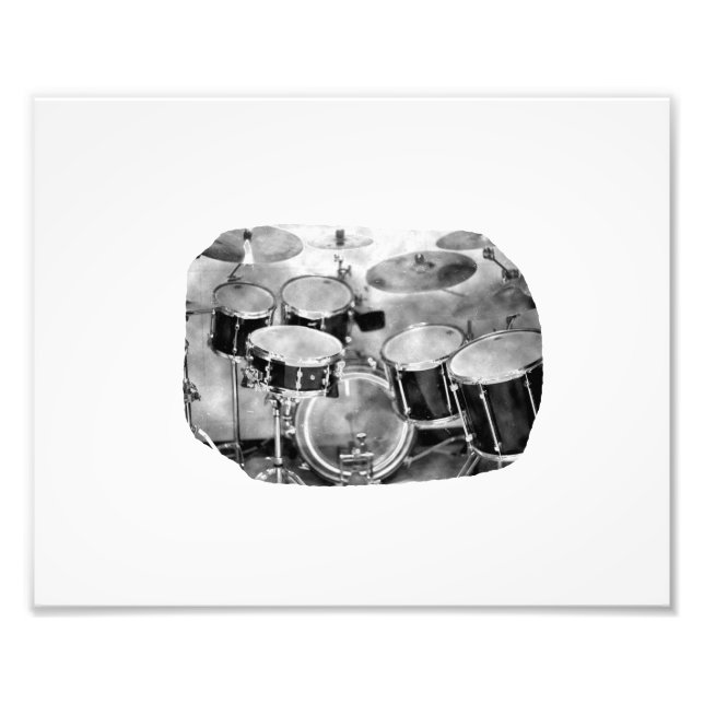 Drumset Black and White Photograph Design (Front)