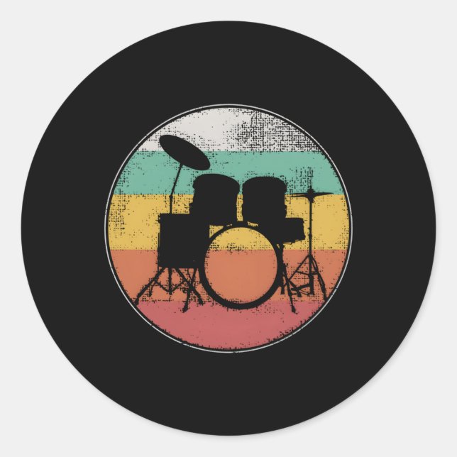 Drumset Drummer Drums Classic Round Sticker (Front)