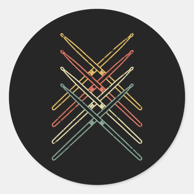 Drumsticks Drummer Drums Classic Round Sticker (Front)