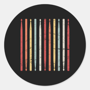 Drumsticks Percussion Marching Band Classic Round Sticker