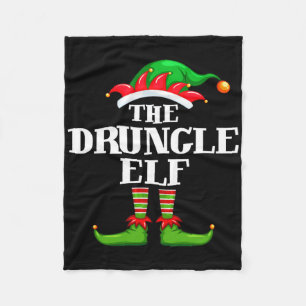 Druncle Elf Matching Family Group Christmas Party Fleece Blanket