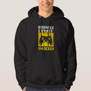 Druncle Level Unlocked Beer Drinker Video Gamer Un Hoodie