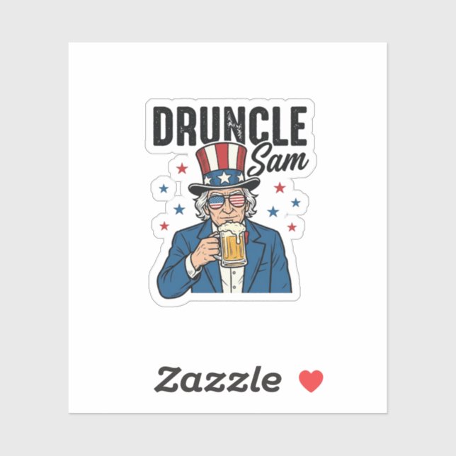 Druncle Sam Funny Patriotic Beer Vector Design_1 (Sheet)