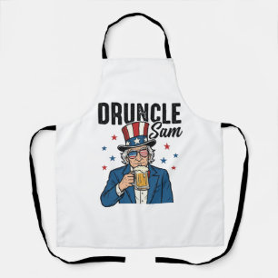 Druncle Sam Funny Patriotic Beer Vector Design_1 Apron