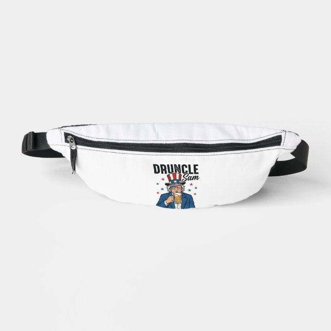 Druncle Sam Funny Patriotic Beer Vector Design_1 Bum Bags (Front)