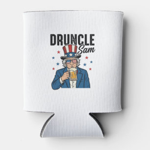 Druncle Sam Funny Patriotic Beer Vector Design_1 Can Cooler