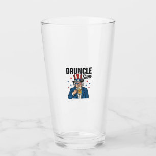 Druncle Sam Funny Patriotic Beer Vector Design_1 Glass