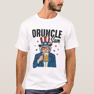 Druncle Sam Funny Patriotic Beer Vector Design_1 T-Shirt