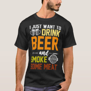 Drunk BBQ Smoked Meat Steak Beer Barbecue T-Shirt