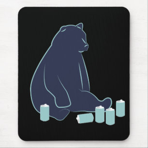 Drunk Bear Mouse Pad