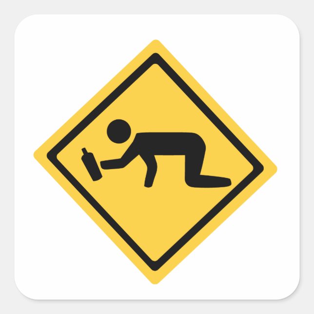 Drunk Crossing Square Sticker (Front)