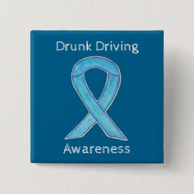Drunk Driving Awareness Ribbon Custom Pins (Front)