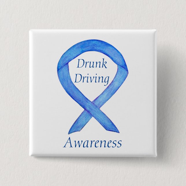 Drunk Driving Awareness Ribbon Custom Pins (Front)