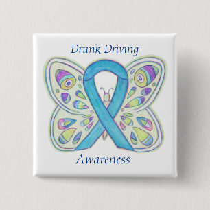 Drunk Driving Butterfly Awareness Ribbon Pin