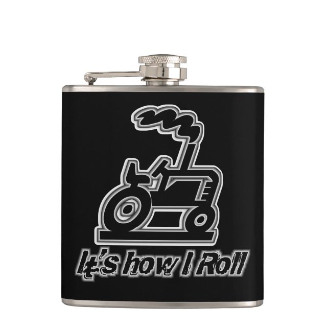 Drunk Farmer It's how I roll Hip Flask (Front)