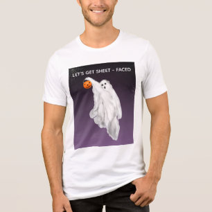 Drunk Ghost Halloween T-Shirt Tri-Blend Shirt