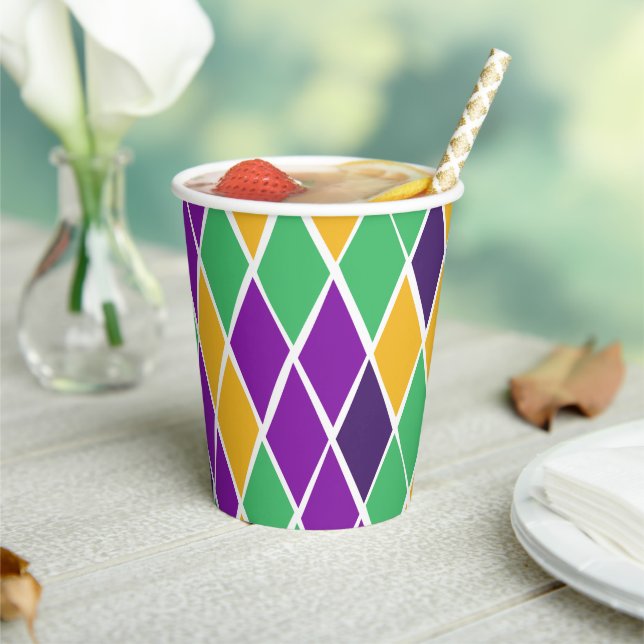 Drunk Harlequin Paper Cups (Insitu)
