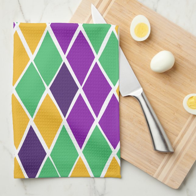 Drunk Harlequin Tea Towel (Quarter Fold)