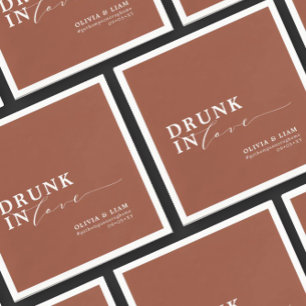 Drunk In Love Burnt Orange Wedding  Napkin