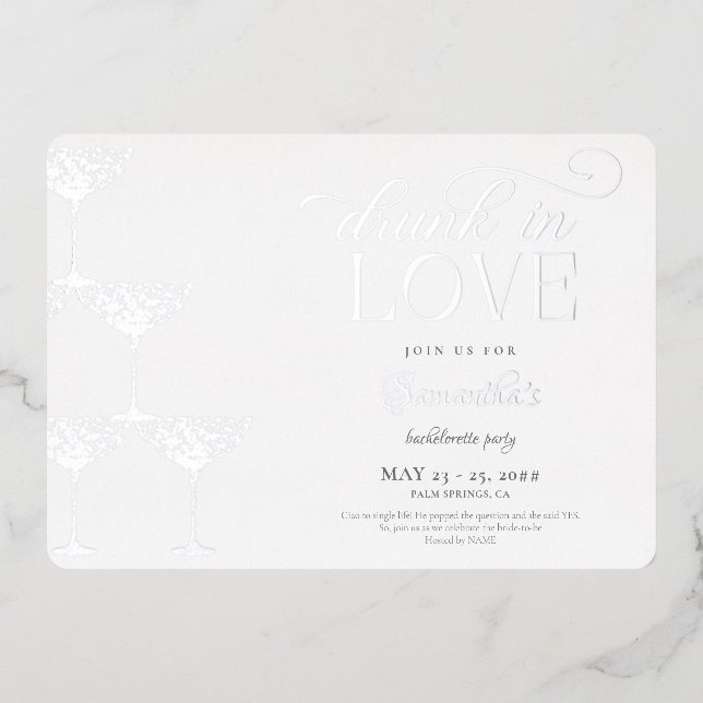 Drunk In Love Champagne Tower Bachelorette Silver (Front)