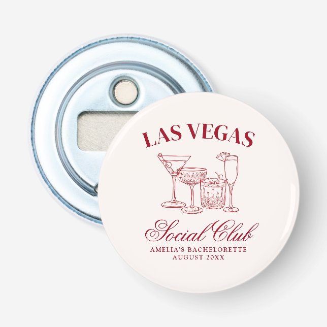 Drunk In Love Cocktails Bachelorette Social Club Bottle Opener (Front)