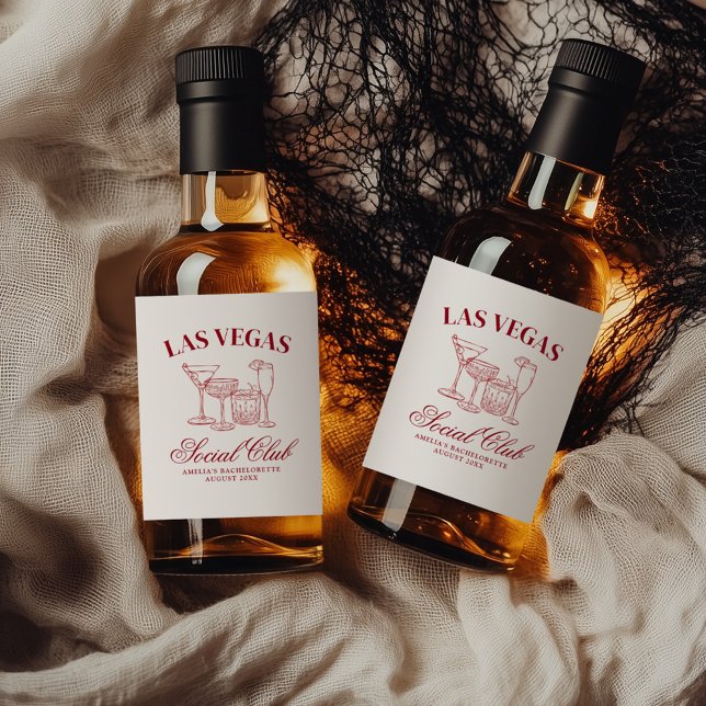 Drunk In Love Cocktails Bachelorette Social Club Liquor Bottle Label (Creator Uploaded)