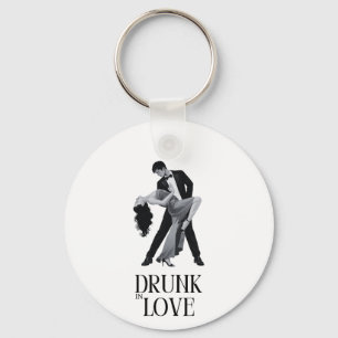 Drunk in Love Design Dancing Couple Bridal Key Ring