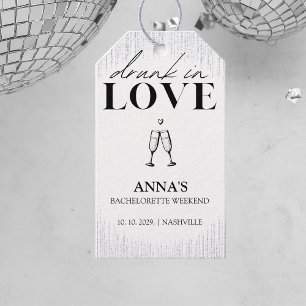 Drunk in Love Glitter Bachelorette Gift Tags