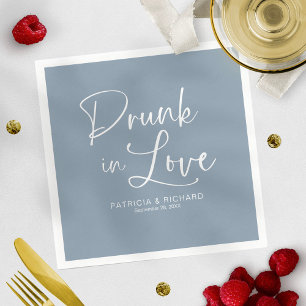 Drunk In Love Modern Calligraphy Wedding Napkin