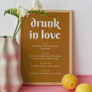 Drunk in love. Mustard yellow wedding drinks Poster