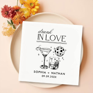 Drunk In Love Personalised Beach Cocktail Wedding Napkin
