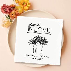 Drunk In Love Personalised Beach Wedding Napkin