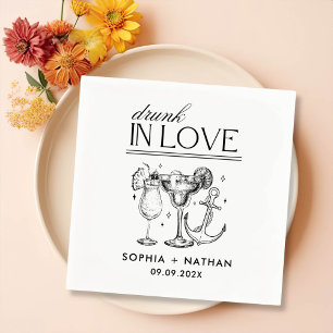Drunk In Love Personalised Beach Wedding Napkins