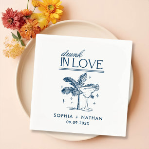 Drunk In Love Personalised Beach Wedding Napkins